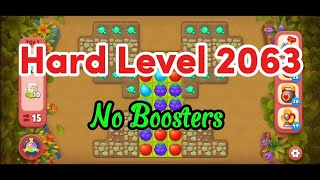 Hard Level Puzzle 2063 No Boosters 💫 Match-3 Game Gardenscapes #games #gameplay #gaming
