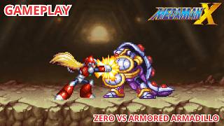 ZERO VS ARMORED ARMADILLO | MEGA MAN X PS1 STYLE GAMEPLAY | KENSU WILLIAM screenshot 1