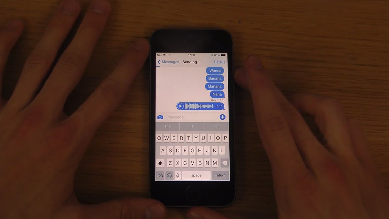iPhone 5S iOS 8 - Send Sound Recording Messages Review - YouTube
