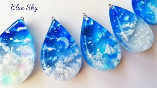 レジン☁ダイソーのねんどで♪雲レジンを作ろう! Blue Sky 青空 ☁resin/clouds/with clay☀