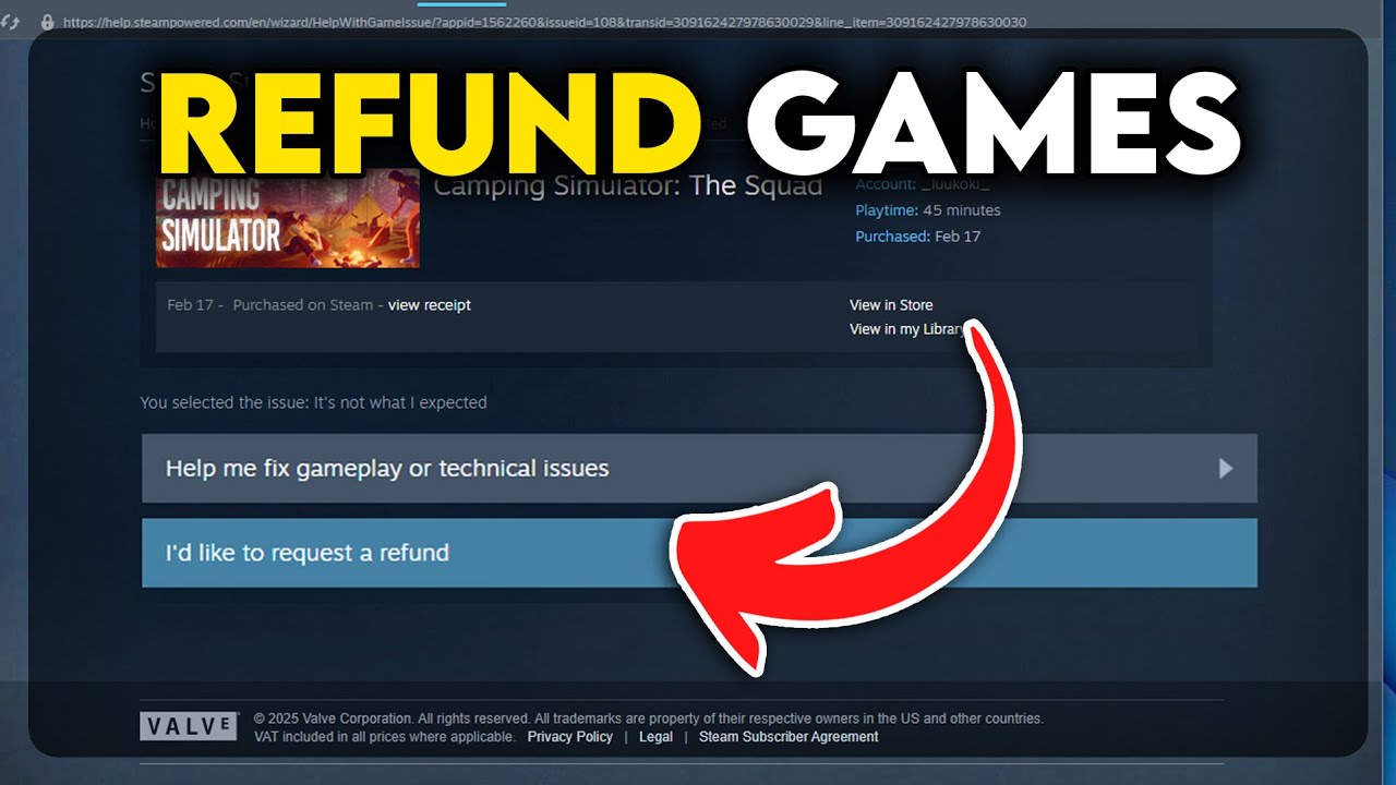 How To Refund Games On Steam 2025 YouTube 