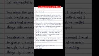 Apology Letter to a Girlfriend #relationship #apologyletter