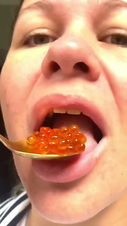 Eating the TASTIEST caviar #Shorts #mukbang #asmr #caviar #eating