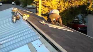Installing Metal roof "Time Lapse" Menards Roofing