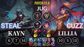 DFM Steal Kayn vs T1 Cuzz Lillia Jungle - KR Patch 11.4