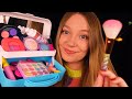 Asmr doing your makeup with fake products whispered layered sounds