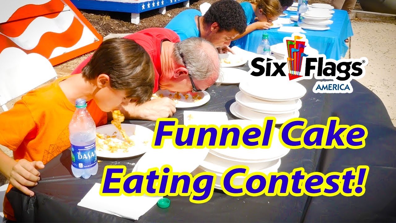 Six Flags America FUNNEL CAKE EATING CONTEST YouTube