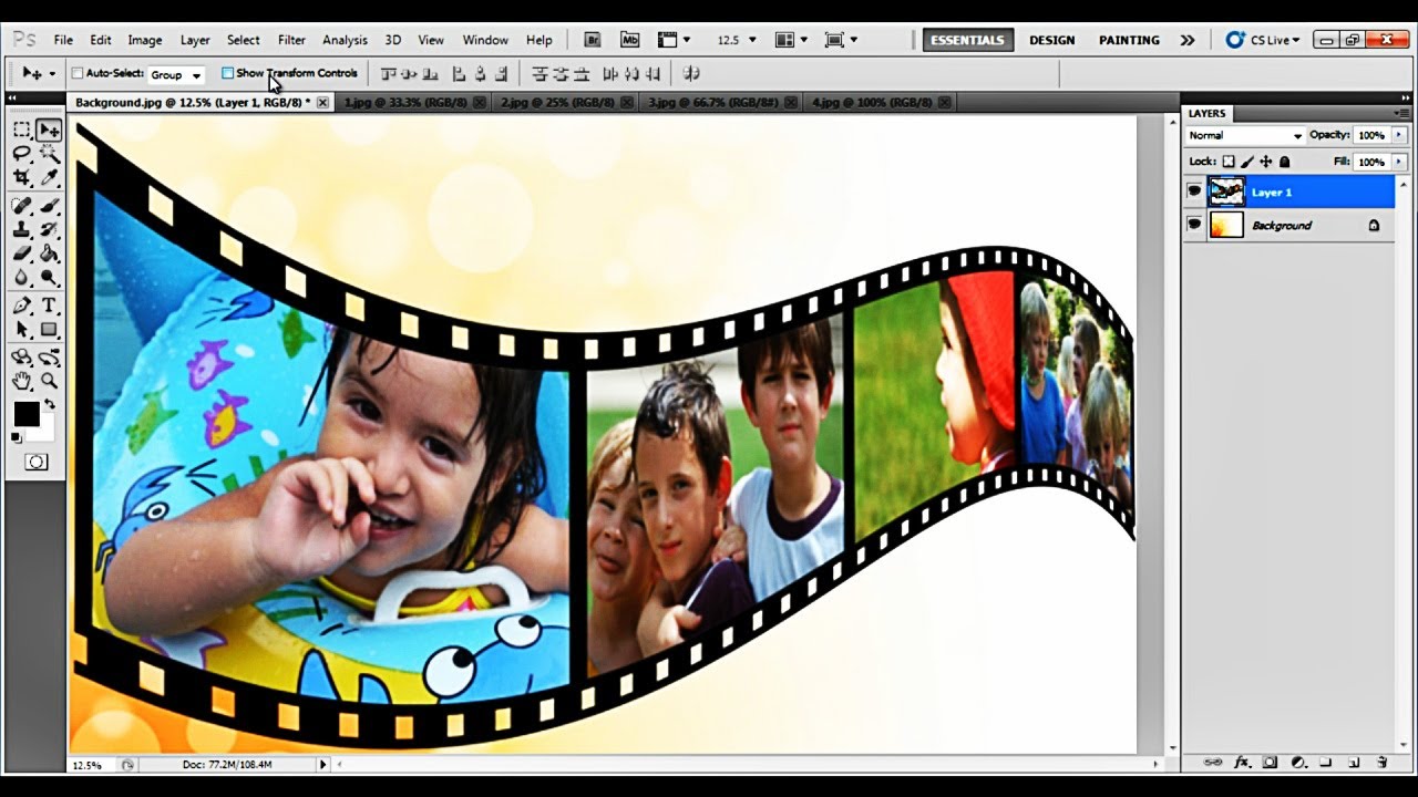 How To Create A 3D Film Strip In Photoshop YouTube