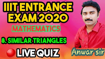 iiit MATHEMATICS live quiz online (similar triangles) || iiit mathematics || iq academy