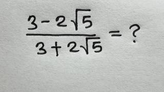 How to Simplify a Radical Expression | (3 โ 2โ5)/(3 + 2โ5) | Math | Square Root Problem