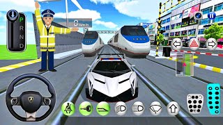 Lamborghini Police Driver vs Bullet Train Railway Station In 3D Driving Class - Android IOS Gameplay screenshot 3