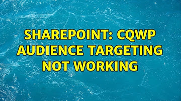Sharepoint: CQWP Audience Targeting Not Working