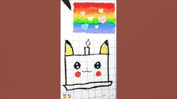 how to turn H into Pikachu cake drawing #Pikachucakedrawing #art