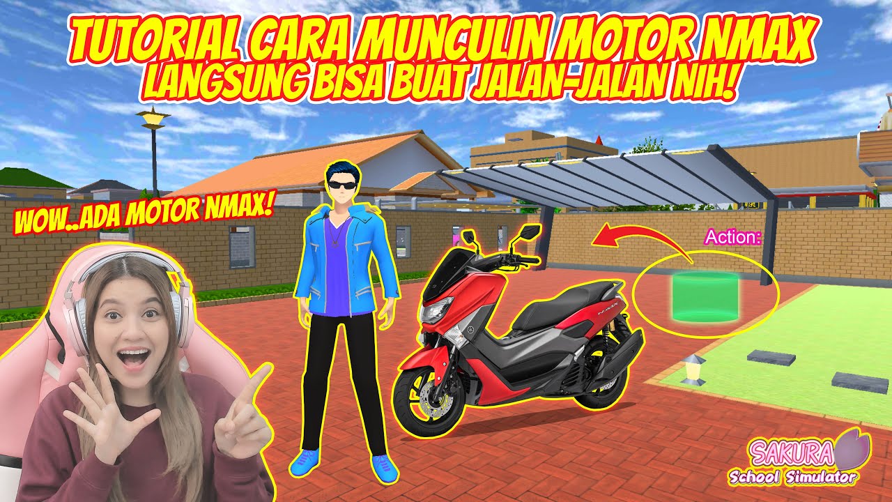CARA MUNCULIN MOTOR NMAX DI GARASI RUMAH!! GOKIL...KEREN BANGET!! SAKURA SCHOOL SIMULATOR-PART 730