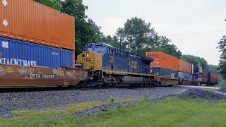 Screaming AC Traction Motors on AH4400CM #7230 as Mid DPU on Intermodal Q017 in Unionville Ohio