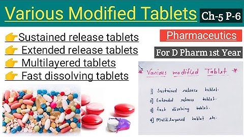 Various Modified Tablets | Sustained release tablet | Multilayered tablets | Pharmaceutics DPharm1st