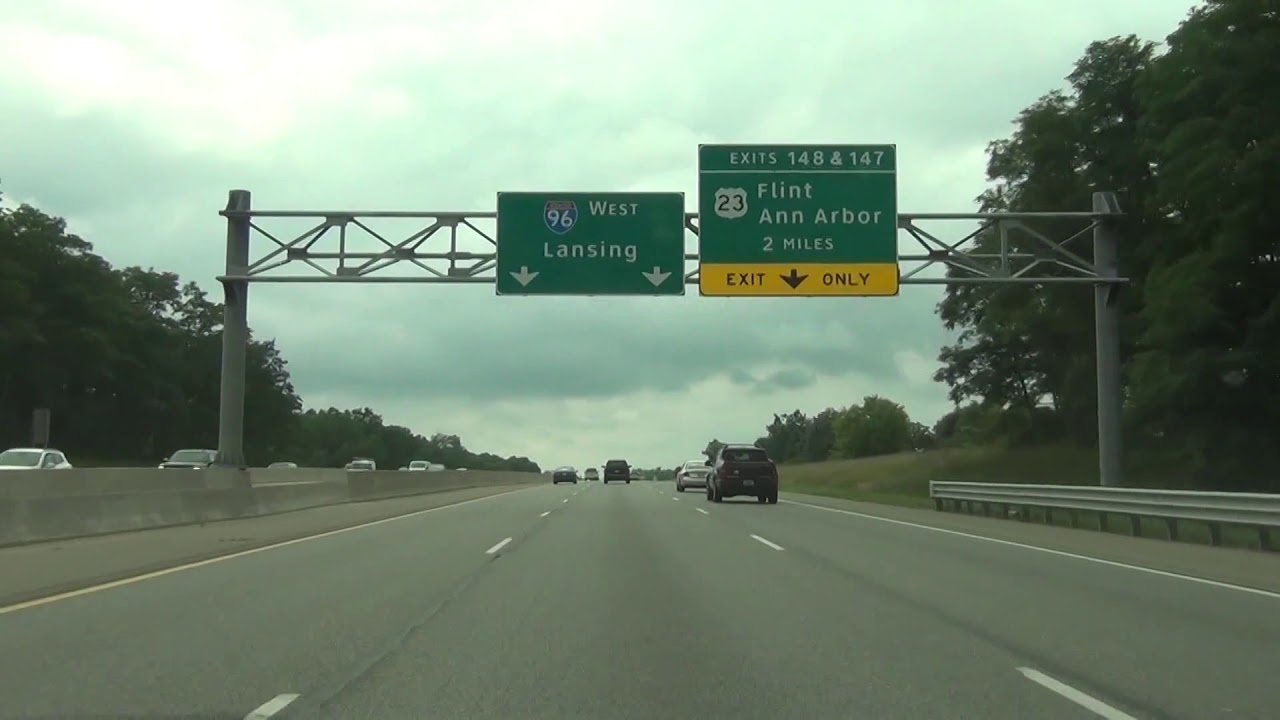 Michigan - Interstate 96 West - Mile Marker 160 to 140