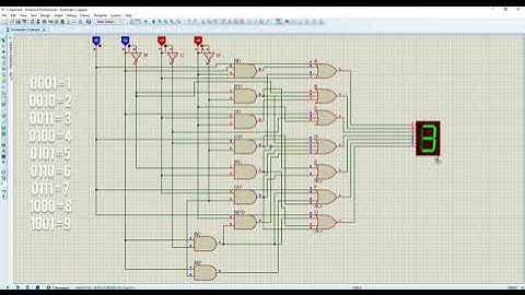 7 Segment display using Logic Gate in Proteus