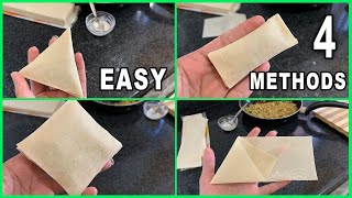 Samosa Folding Techniques | How To Fold Samosa Perfectly | 4 Easy Styles Of Samosa | Ramadan Snacks