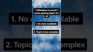 ❌❌Math IA mistakes to avoid ❌❌ #ibdp #shorts