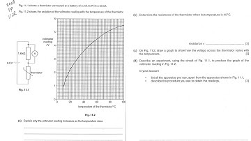 PP2008Q11OR Thermistor in series with fixed resistor, explanation on pd and graph