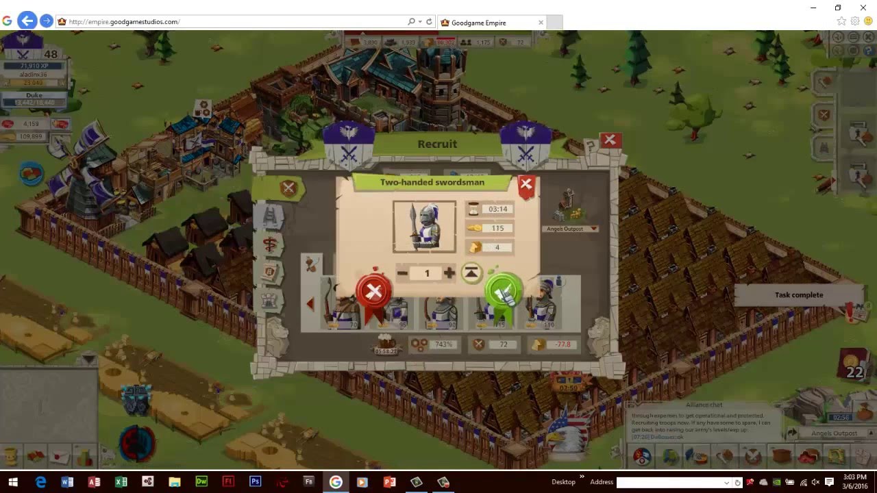 Goodgame empire How to recruit faster and double your army at a cost of 1 YouTube