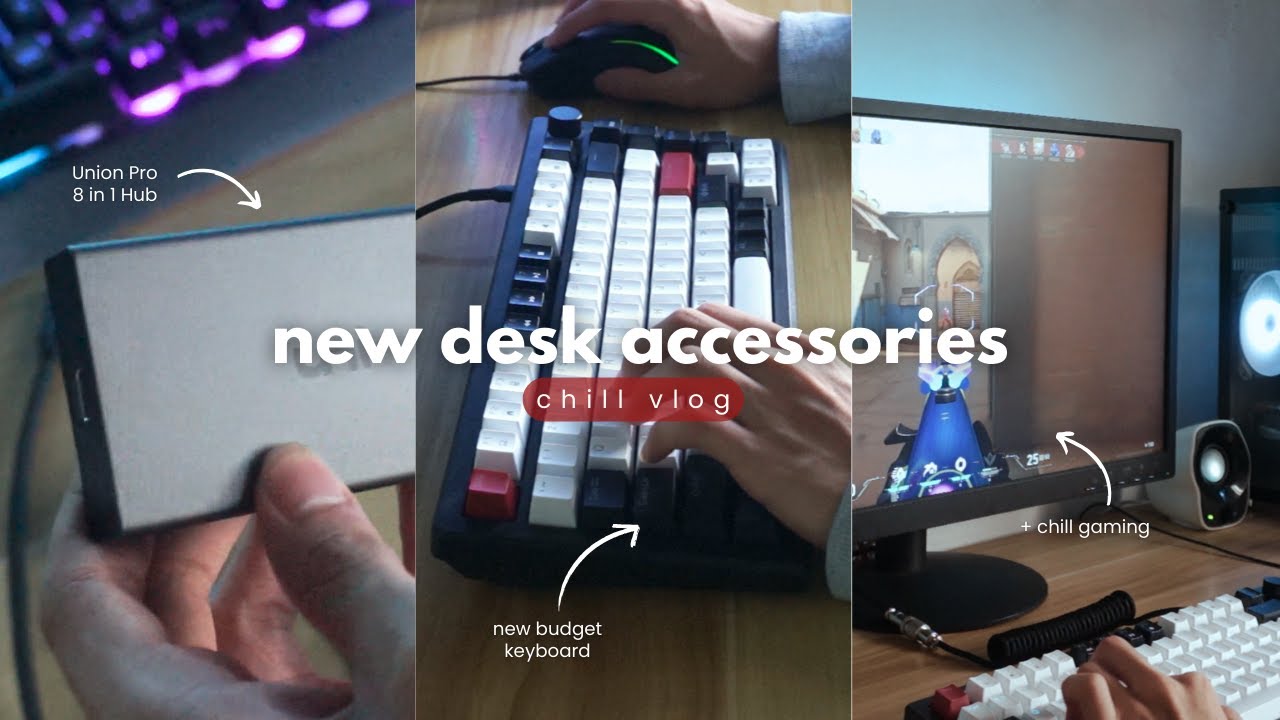 unboxing uni accessories, new keyboard + chill gaming | chill vlog 🎮
