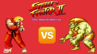 Street Fighter II (SNES) - Ken vs Blanka