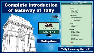 Complete Introduction of Gateway of Tally (Malayalam)