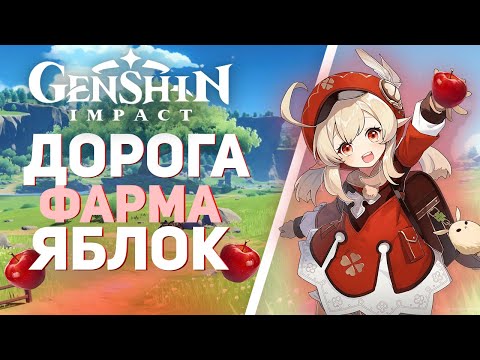 Genshin Impact - Где добыть много яблок! Огромный фарм Яблок!