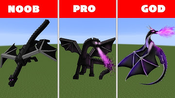 Pixel Art (NOOB vs PRO vs HACKER vs GOD) ender dragon in Minecraft