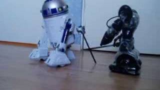R2-D2 Vs Robosapien - My First Youtube Video From 11Yo