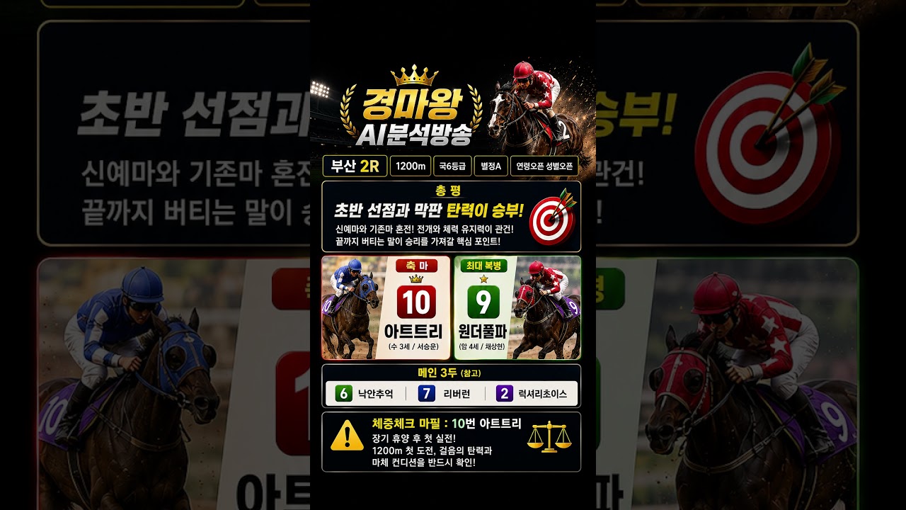 7월17일 부산 2경주는? 초반 선점과 막판 탄력이 승부!!