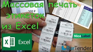 Массовая печать этикеток из Excel в программе NiceLabel и BarTender на Xprinter XP-365B screenshot 4