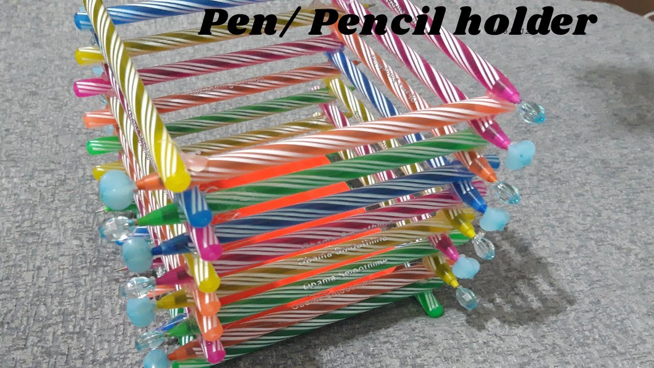 Pen stand/pen holder out of waste pens || don't throw used pens - YouTube