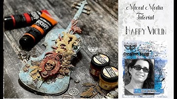 Mixed Media tutorial   Happy Violin with  Anat