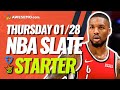 NBA DFS FIRST LOOK 1/28/21 | The NBA Slate Starter Podcast