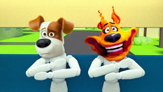 WHEELS ON THE BUS BUT WITH The Secret Life of Pets &amp; Scooby Doo | Funny Sounds