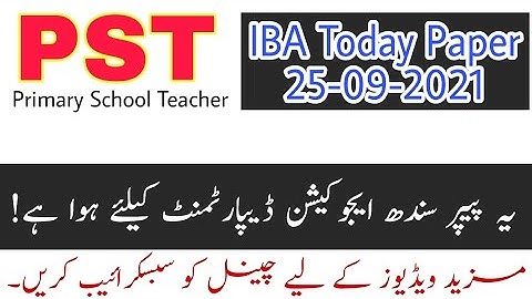 PST Fully Solved Paper by IBA || Held at 25-09-2021 || IBA Solved Paper || Part-01 || JobzMcqz