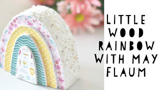 Wood rainbow with paper & sprinkles