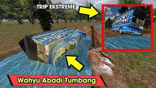 Trip Perdana Truck New Wahyu Abadi Bokong Semok Tumbang Di Jalur Offroad BUSSID screenshot 5