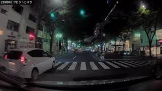ドライブレコーダー ZDR016 走行映像 フロントカメラ映像（夜）