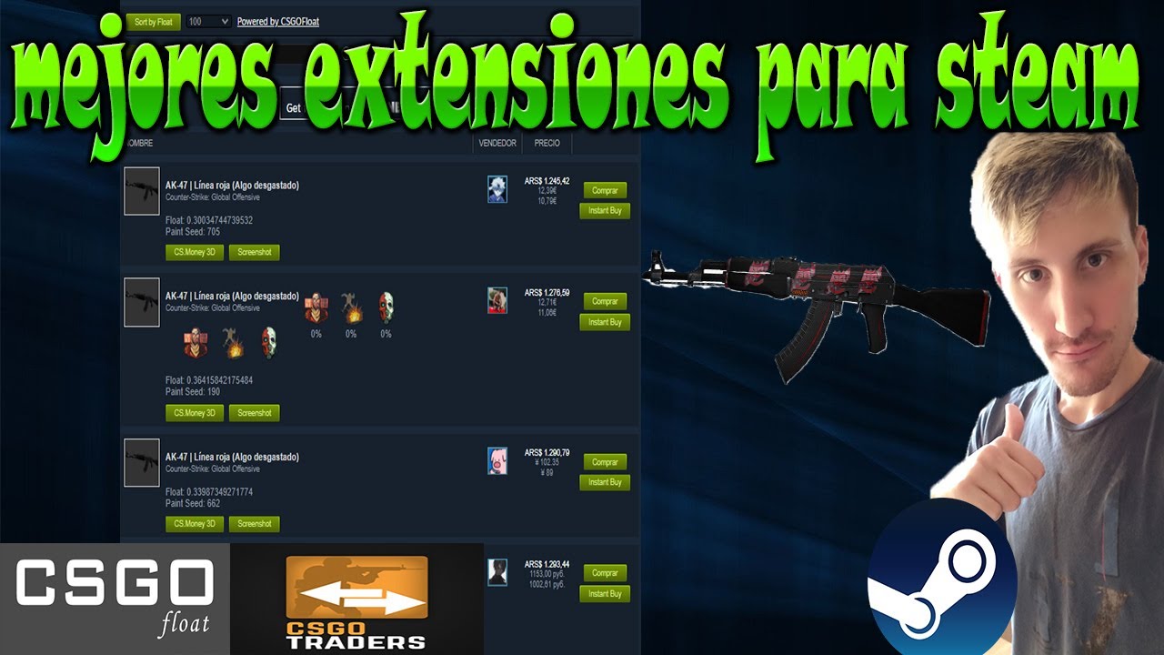 2 EXTENSIONES para MERCADO STEAM, CS:GO, FLOATS.. - YouTube