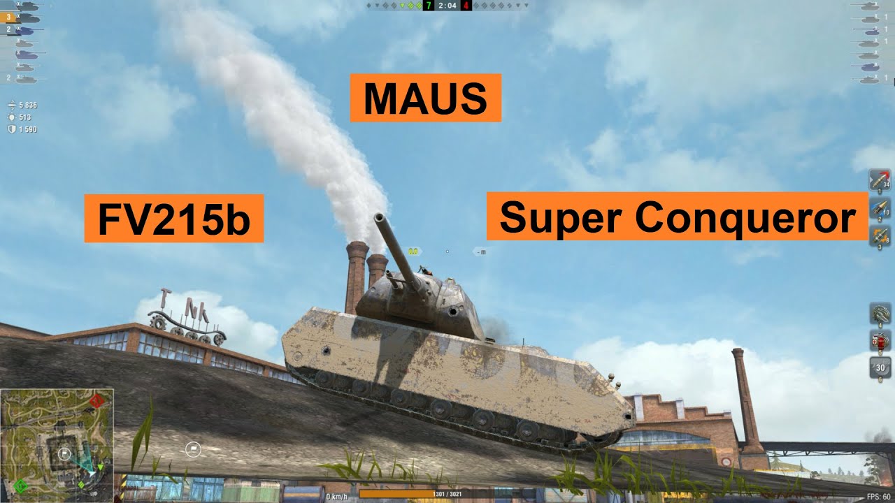 Super Conqueror  ||  FV215b  ||  MAUS  ||  WoT Blitz  #wotblitz