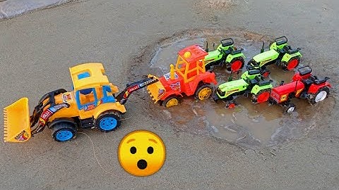 Mini tractor stuck in mud with mini jcb science project | rv hacks | cs toy | top little project