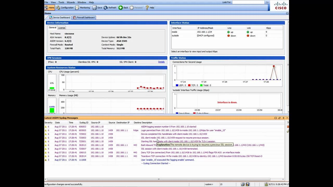 cisco asa 5505 default ip