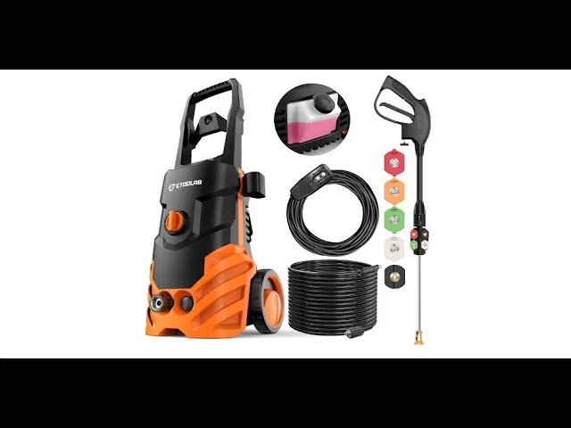 Aumotop Cordless Pressure Washer, Portable Pressure Cleaner with 2 Batteries and Charger, Size: US, Black