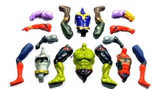 Hulk smash Spider-Man Batman Thanos assemble toys video 