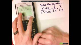 math trick - algebra with TI 84 plus - solving a rational equation screenshot 3