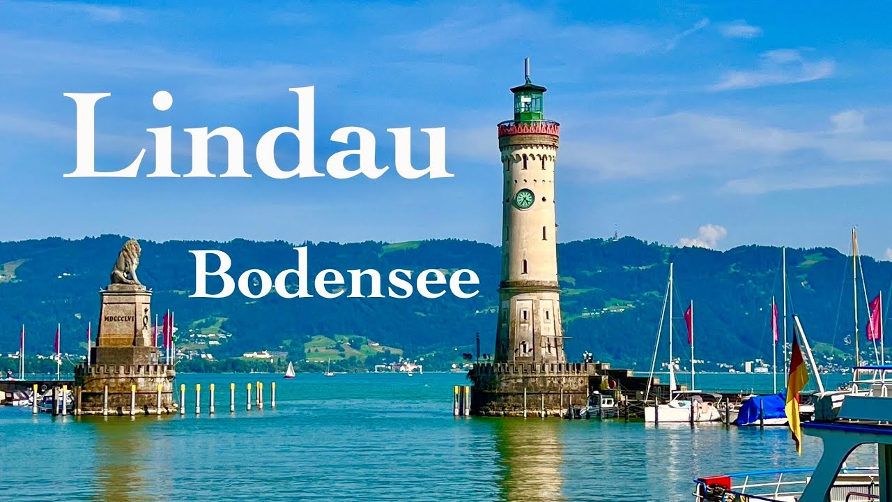 Lake Constance, Bodensee, Lindau, Germany, walking tour, 4K